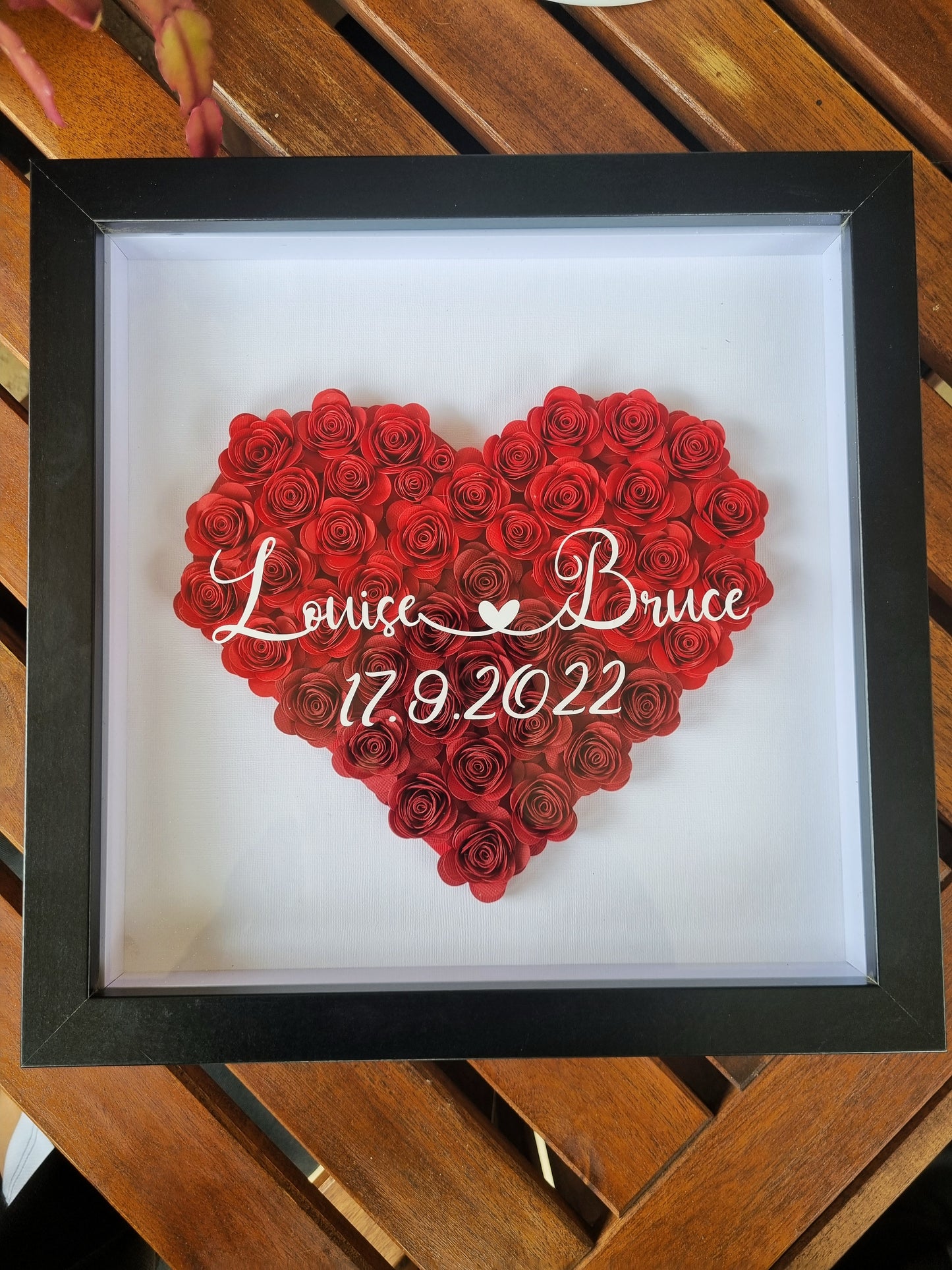 Celebrate Love with a Custom Handmade Flower Shadow Box (30x30cm)