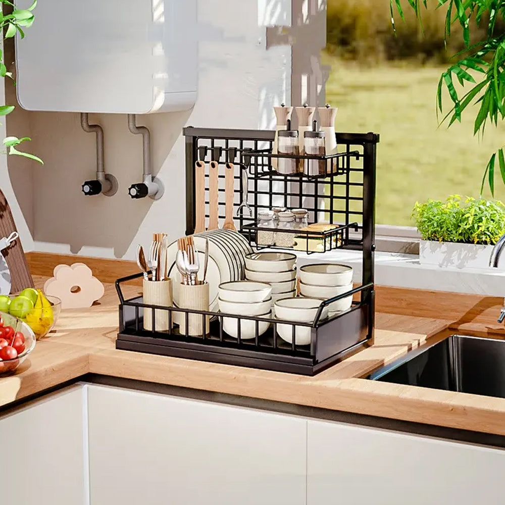 STORFEX 2-Tier Pull Out Cabinet Organizer Under Sink Rack - The Grand Bazaar of Australia