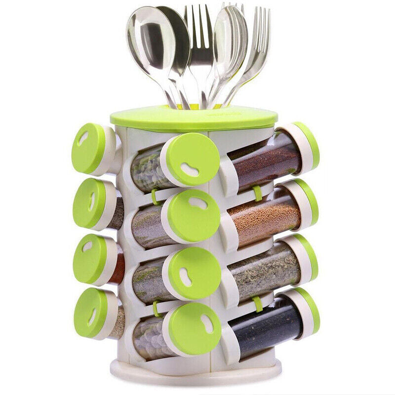 Revolving Spice Rack Tower Transparent Rotating Seasoning Storage Organizer - The Grand Bazaar of Australia