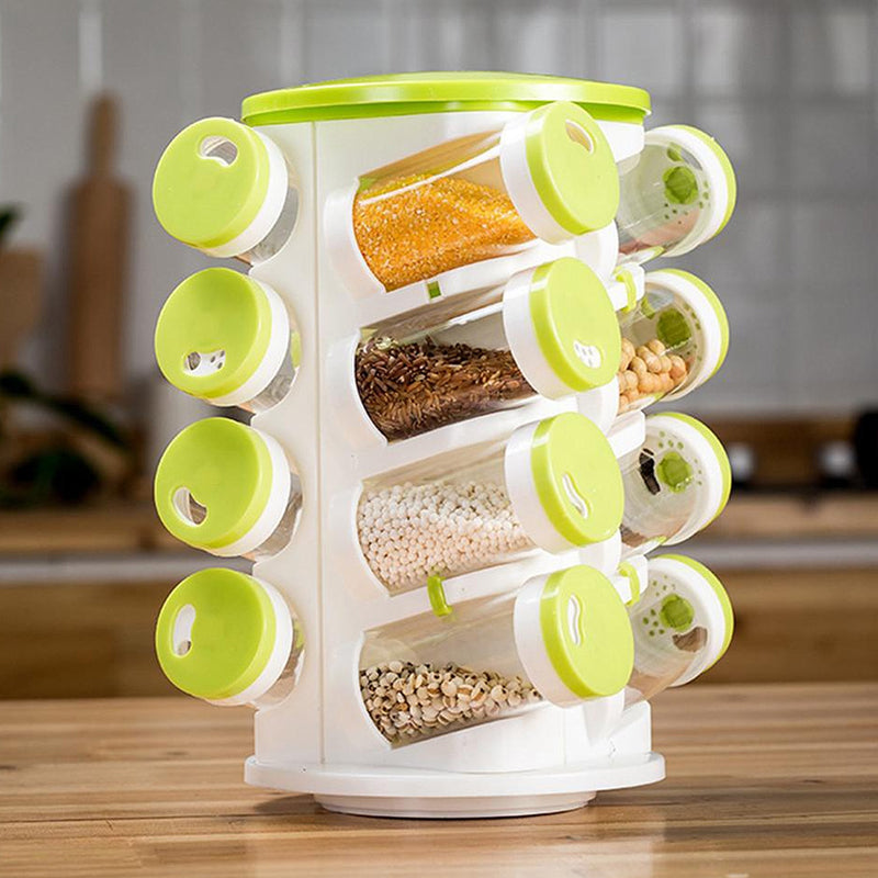 Revolving Spice Rack Tower Transparent Rotating Seasoning Storage Organizer - The Grand Bazaar of Australia