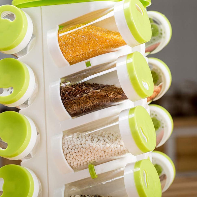 Revolving Spice Rack Tower Transparent Rotating Seasoning Storage Organizer - The Grand Bazaar of Australia