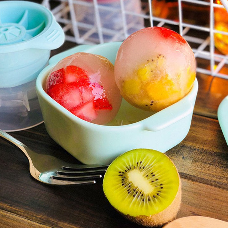 Pack of 2 Sphere Shape Ice Molds Quick Release Ice Ball Maker for Cocktail - The Grand Bazaar of Australia
