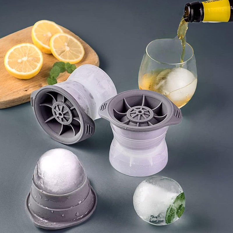 Pack of 2 Sphere Shape Ice Molds Quick Release Ice Ball Maker for Cocktail - The Grand Bazaar of Australia