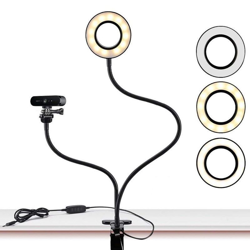 Flexible Clip-on Photography Selfie Ring Light with Adjustable Brightness - The Grand Bazaar of Australia