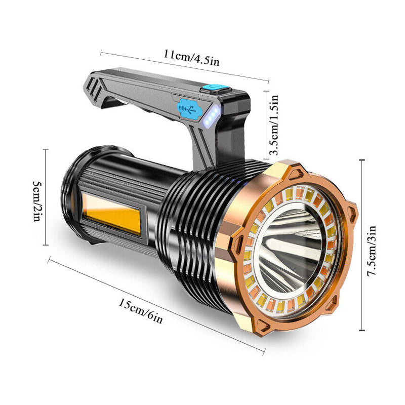 1200mAh Super Bright Searchlight LED Handheld Torch Spotlight- USB Charging - The Grand Bazaar of Australia