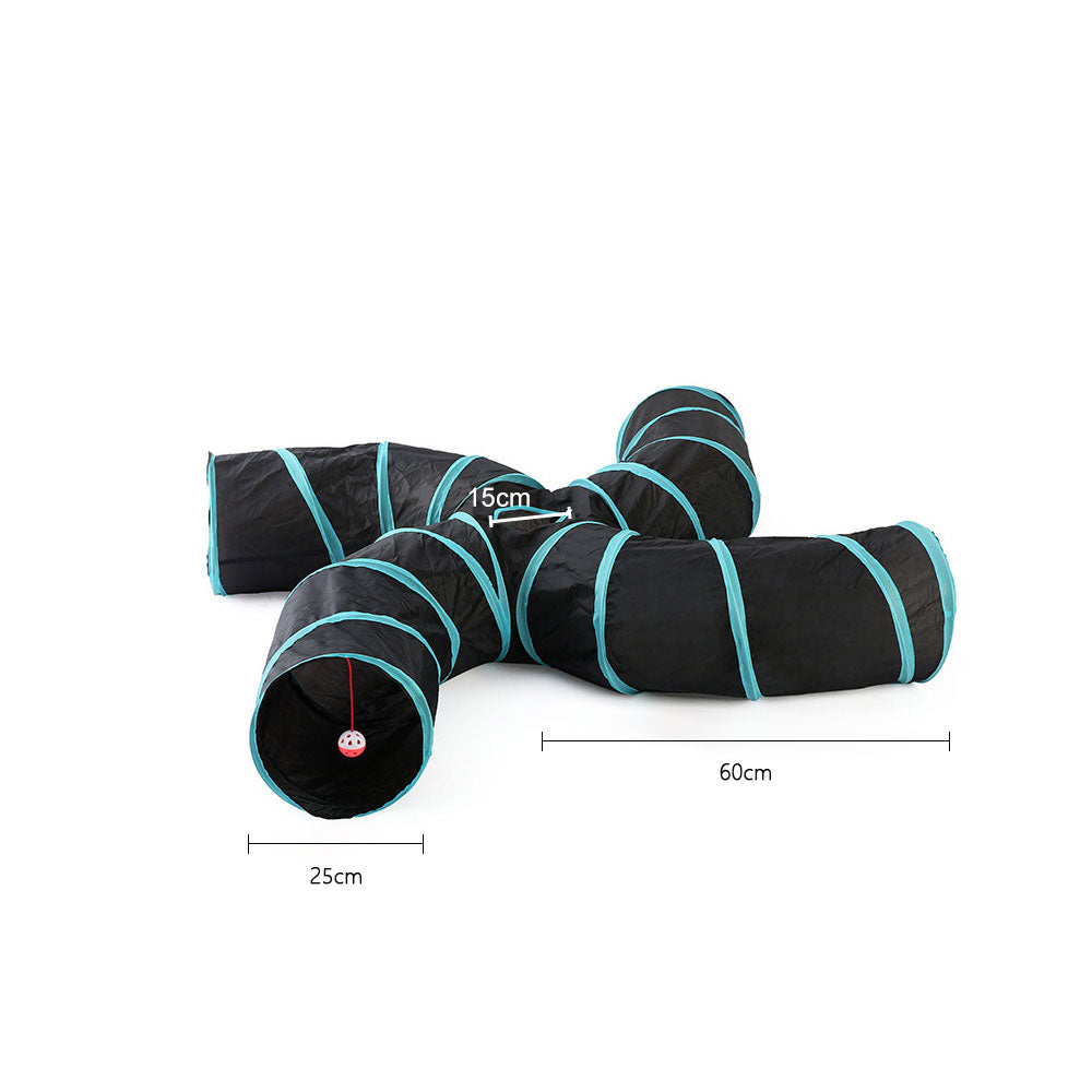 Pet Foldable Funny Exercise 4-Way Tunnel Play Toy - The Grand Bazaar of Australia