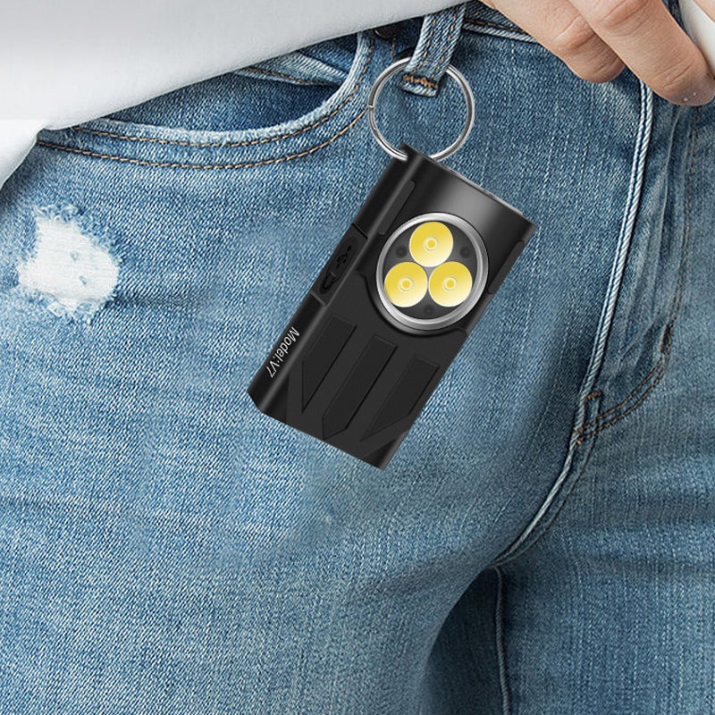 Waterproof LED Light Keychain Torch Lamp Flashlight USB Rechargeable - The Grand Bazaar of Australia