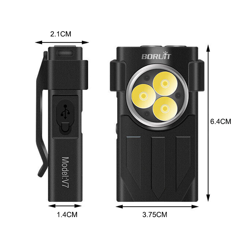 Waterproof LED Light Keychain Torch Lamp Flashlight USB Rechargeable - The Grand Bazaar of Australia