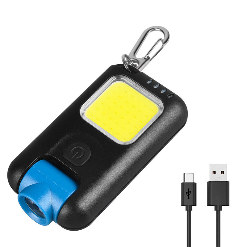 Mini LED Flashlight Keychain COB Work Light- USB Rechargeable - The Grand Bazaar of Australia