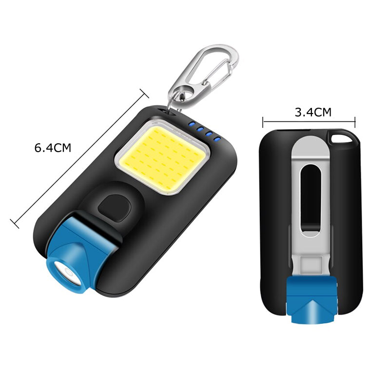 Mini LED Flashlight Keychain COB Work Light- USB Rechargeable - The Grand Bazaar of Australia