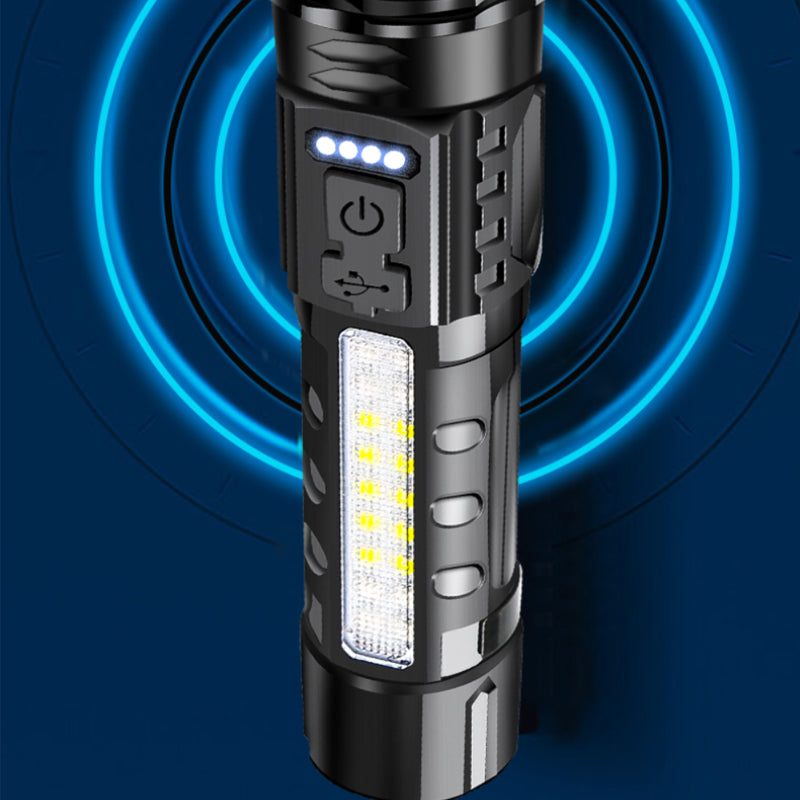 30W 14LED Tactical Flashlight White Laser Torch Lamp USB Charging - The Grand Bazaar of Australia