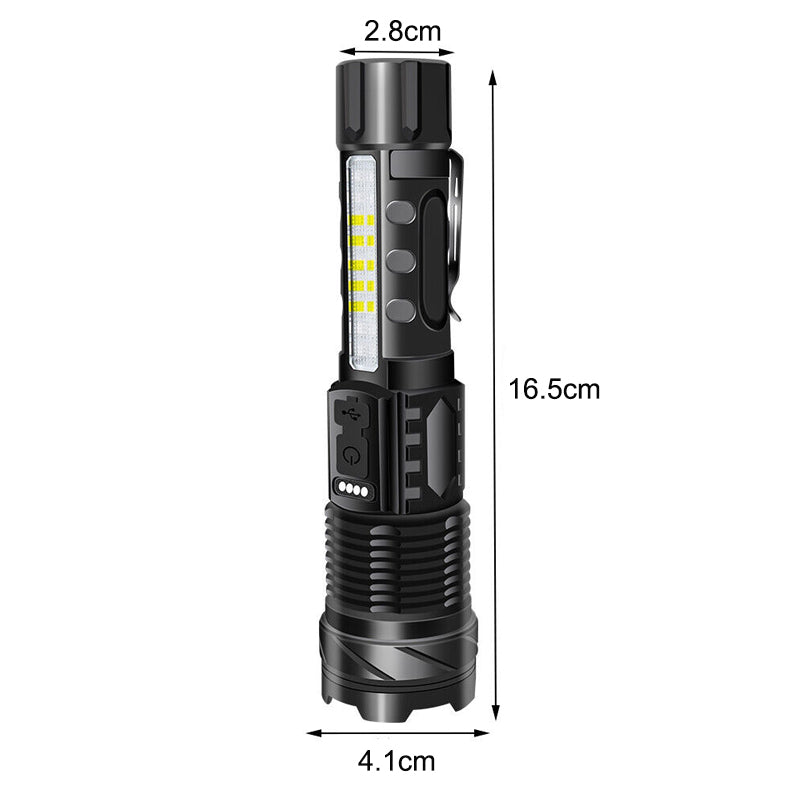 30W 14LED Tactical Flashlight White Laser Torch Lamp USB Charging - The Grand Bazaar of Australia