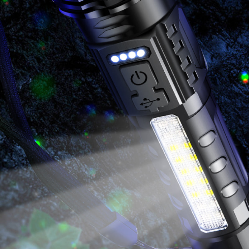 30W 14LED Tactical Flashlight White Laser Torch Lamp USB Charging - The Grand Bazaar of Australia