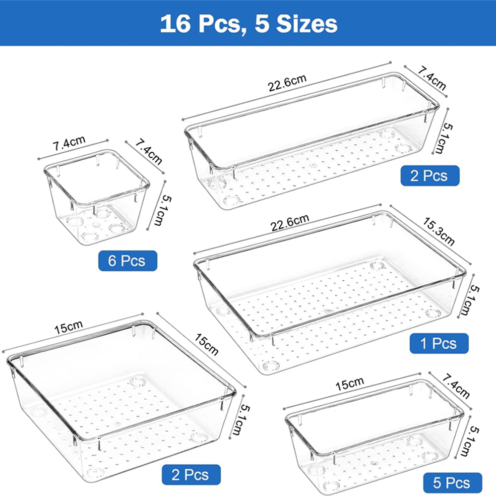 STORFEX Multifunctional Clear Plastic Drawer Organizers Set - The Grand Bazaar of Australia