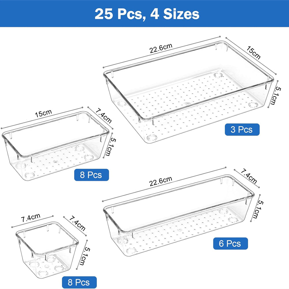 STORFEX Multifunctional Clear Plastic Drawer Organizers Set - The Grand Bazaar of Australia