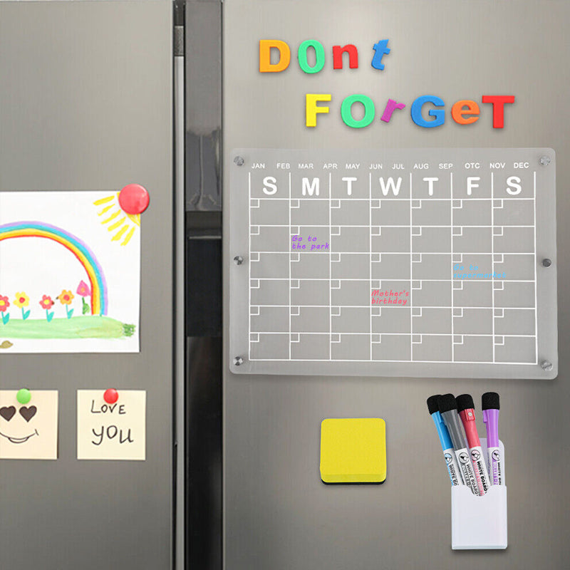 Magnetic White Board Monthly Weekly Planner Dry Erase Refrigerator Message Board - The Grand Bazaar of Australia