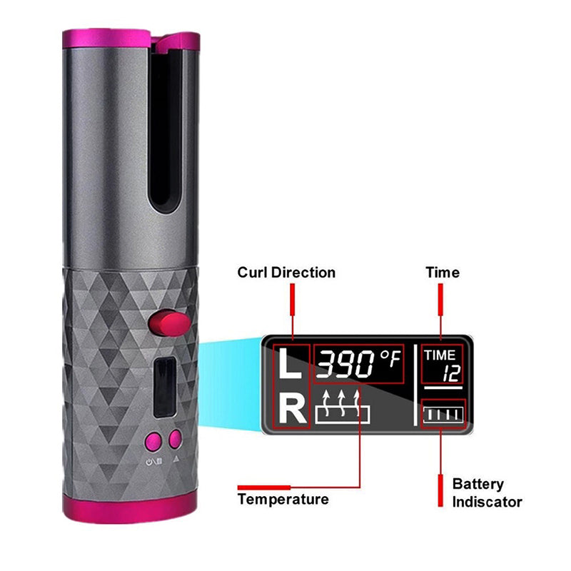 Portable Cordless Auto-Rotating Hair Curler - USB Rechargeable - The Grand Bazaar of Australia