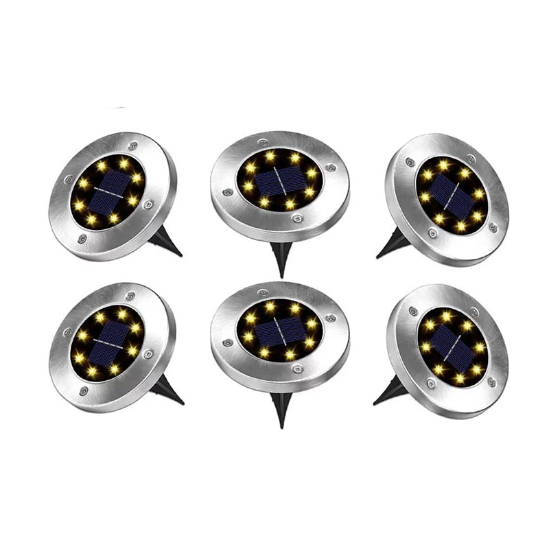 8-LEDS Waterproof Solar Ground Garden Lights - The Grand Bazaar of Australia