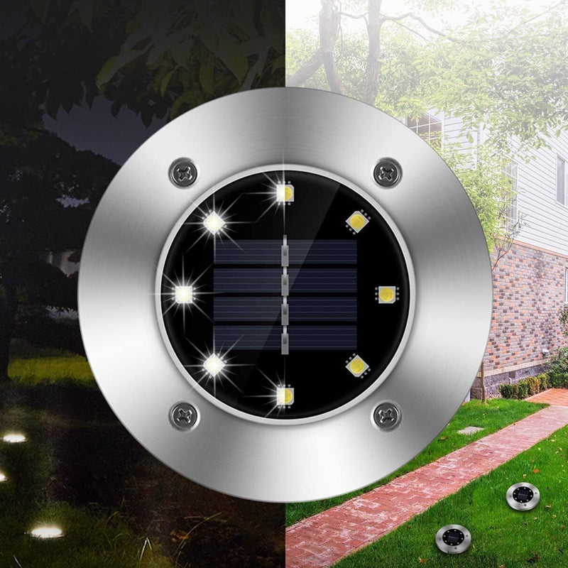 8-LEDS Waterproof Solar Ground Garden Lights - The Grand Bazaar of Australia
