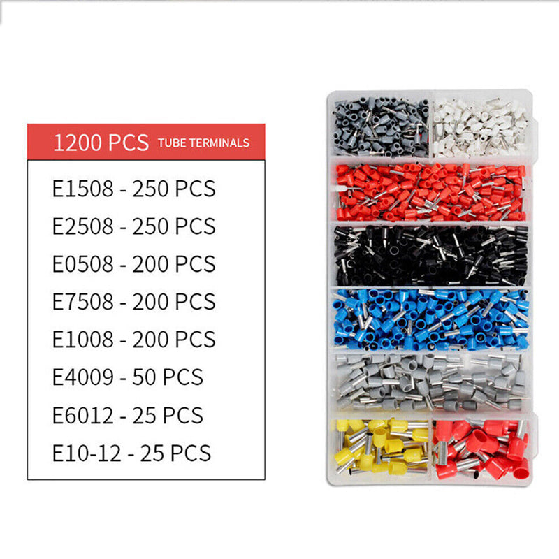 1200 Ferrule Wire End Terminal Ratchet Crimping Plier Kit - The Grand Bazaar of Australia