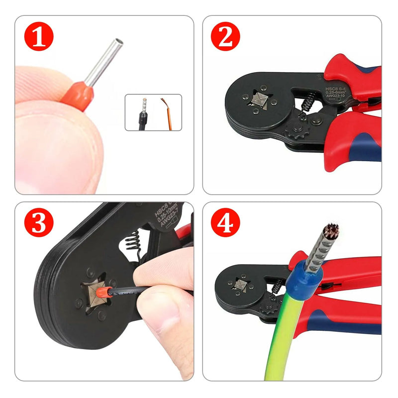 1200 Ferrule Wire End Terminal Ratchet Crimping Plier Kit - The Grand Bazaar of Australia