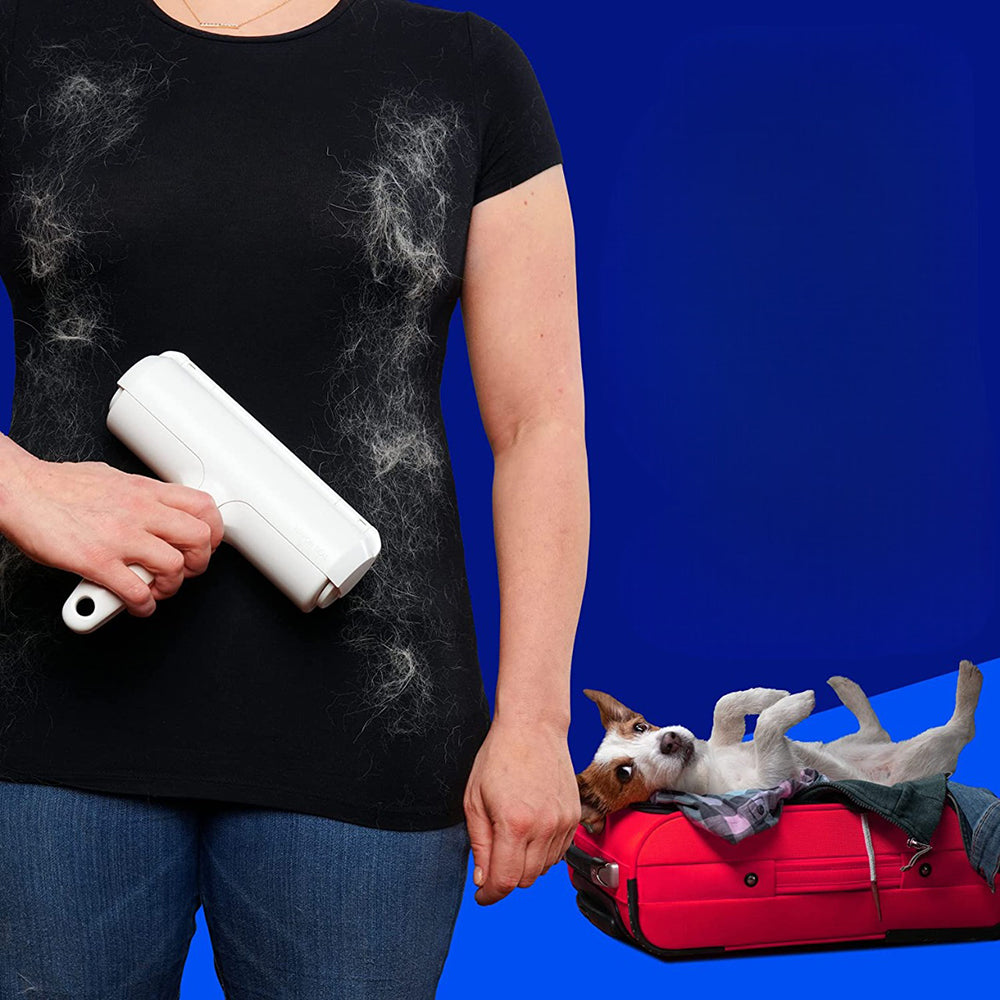 One-Handed Lint Removal Pet Hair Remover Roller - Blue - The Grand Bazaar of Australia