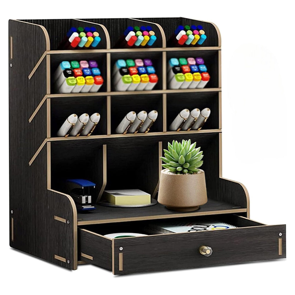 Wooden Desk Organizer Student Stationery Storage Box - The Grand Bazaar of Australia