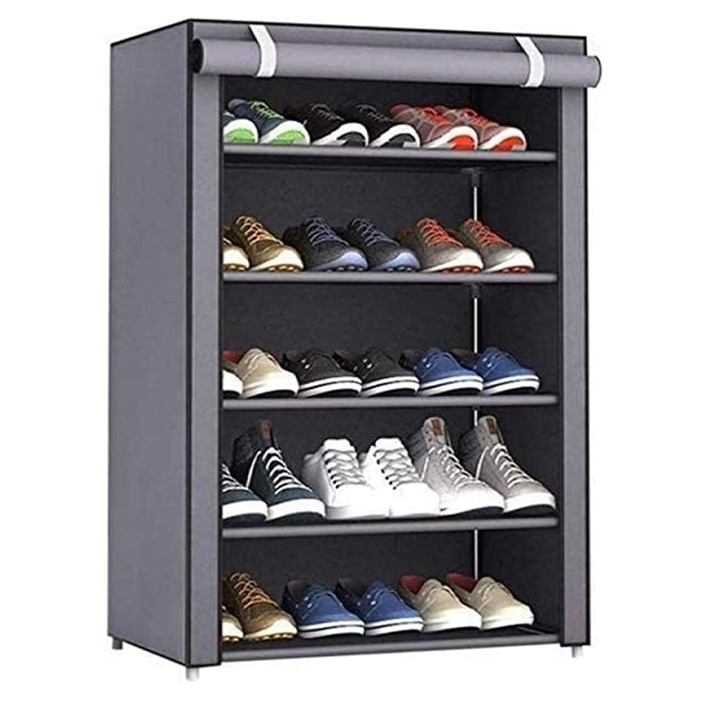 Nonwovens Fabric Dustproof Multilayer Shoes Cabinet Organizer in Black and Grey - The Grand Bazaar of Australia