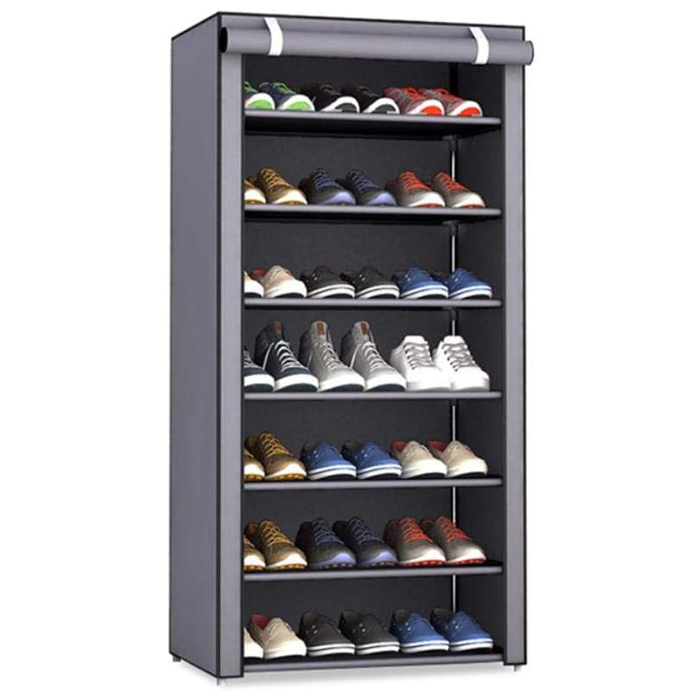 Nonwovens Fabric Dustproof Multilayer Shoes Cabinet Organizer in Black and Grey - The Grand Bazaar of Australia