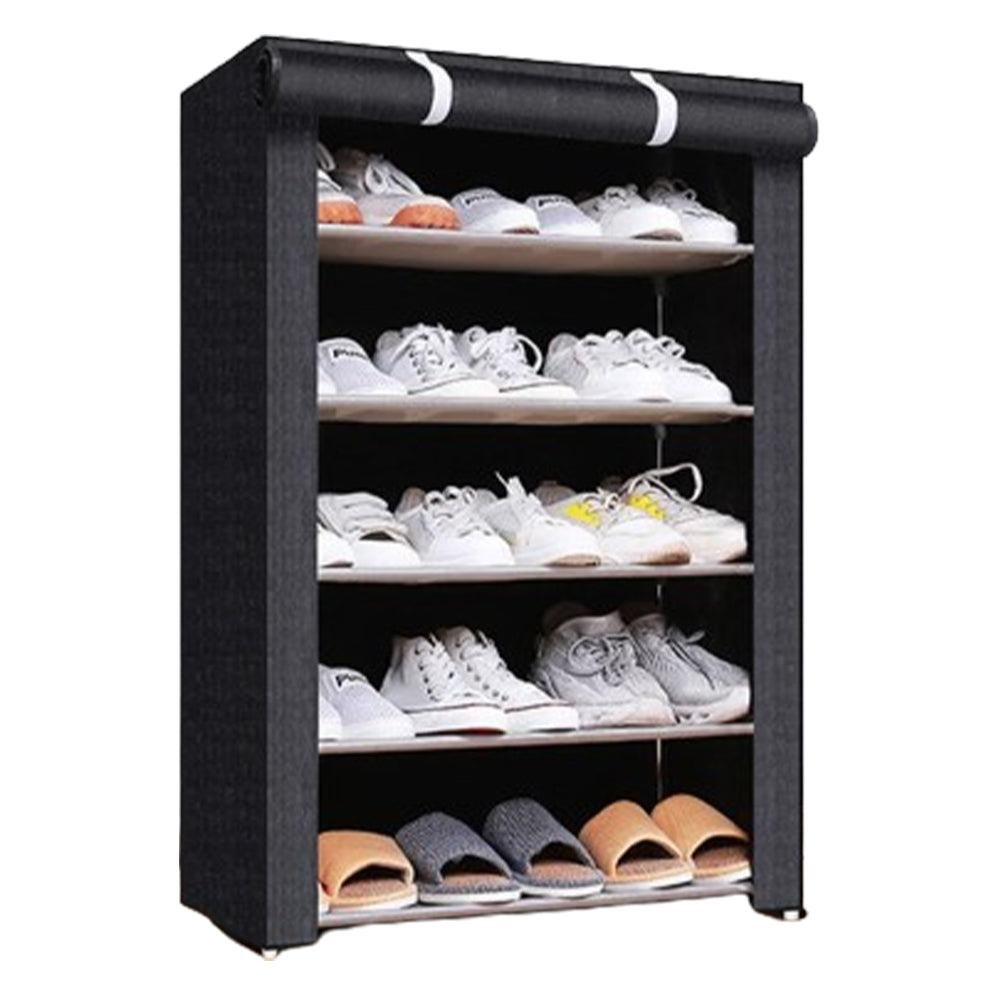 Nonwovens Fabric Dustproof Multilayer Shoes Cabinet Organizer in Black and Grey - The Grand Bazaar of Australia