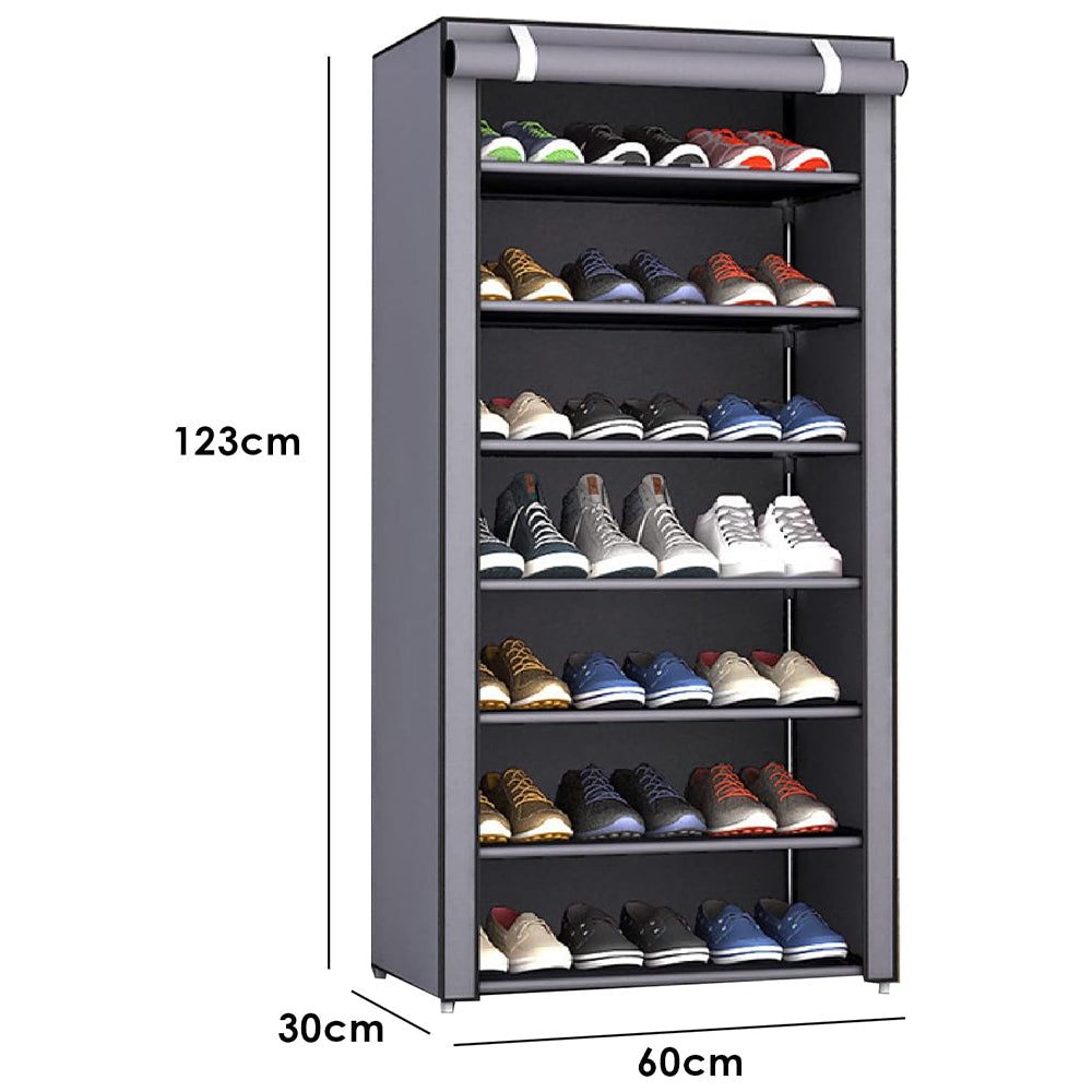 Nonwovens Fabric Dustproof Multilayer Shoes Cabinet Organizer in Black and Grey - The Grand Bazaar of Australia