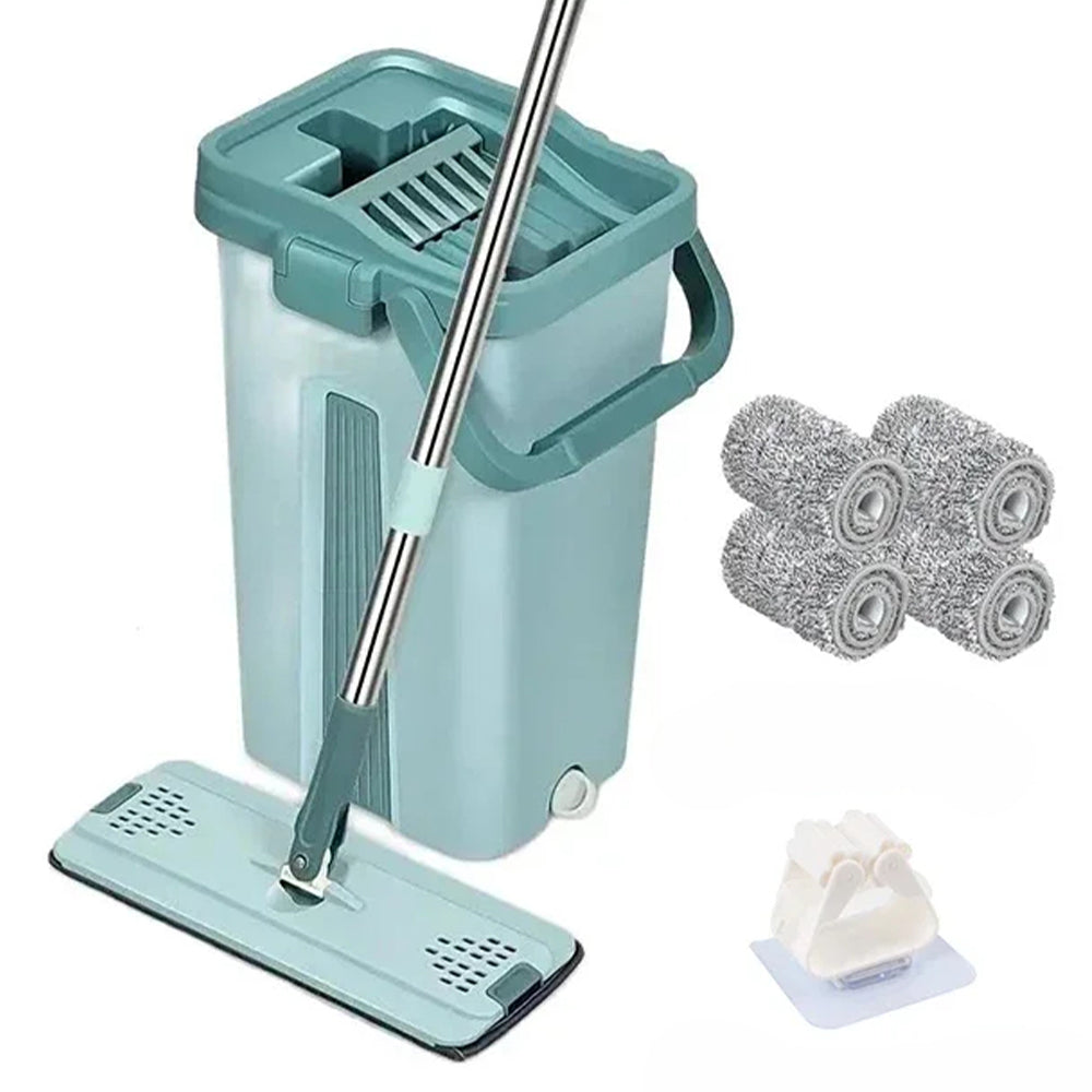 Wet or Dry Usage Hands-Free Mopping System with Bucket and Microfiber Pads - The Grand Bazaar of Australia
