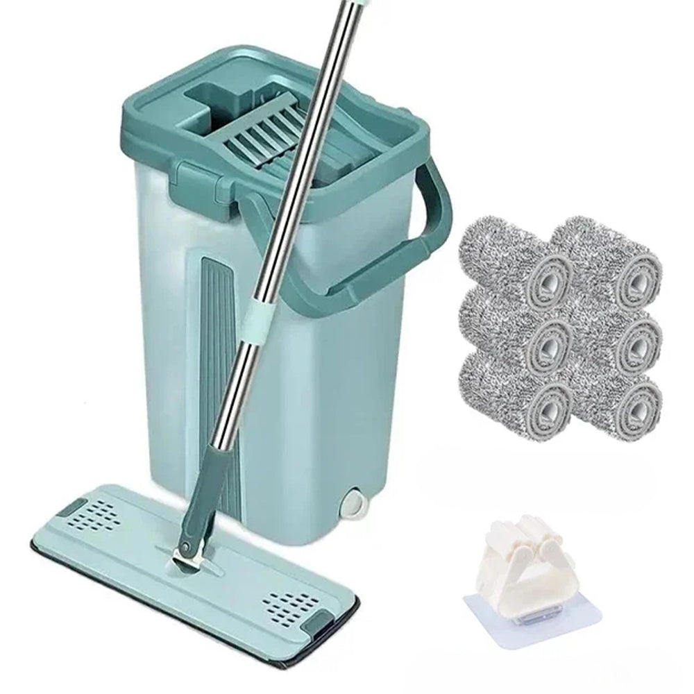 Wet or Dry Usage Hands-Free Mopping System with Bucket and Microfiber Pads - The Grand Bazaar of Australia