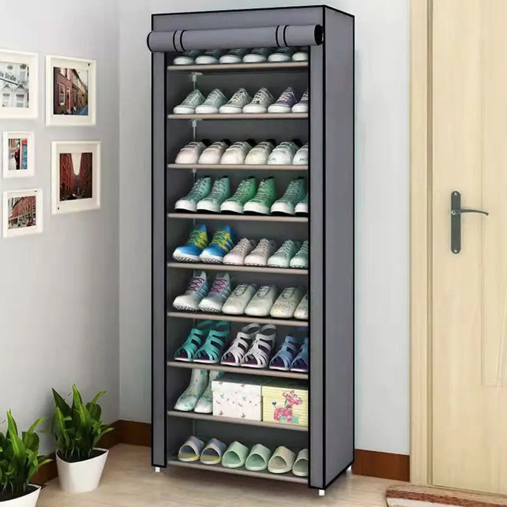 Nonwovens Fabric Dustproof Multilayer Shoes Cabinet Organizer in Black and Grey - The Grand Bazaar of Australia