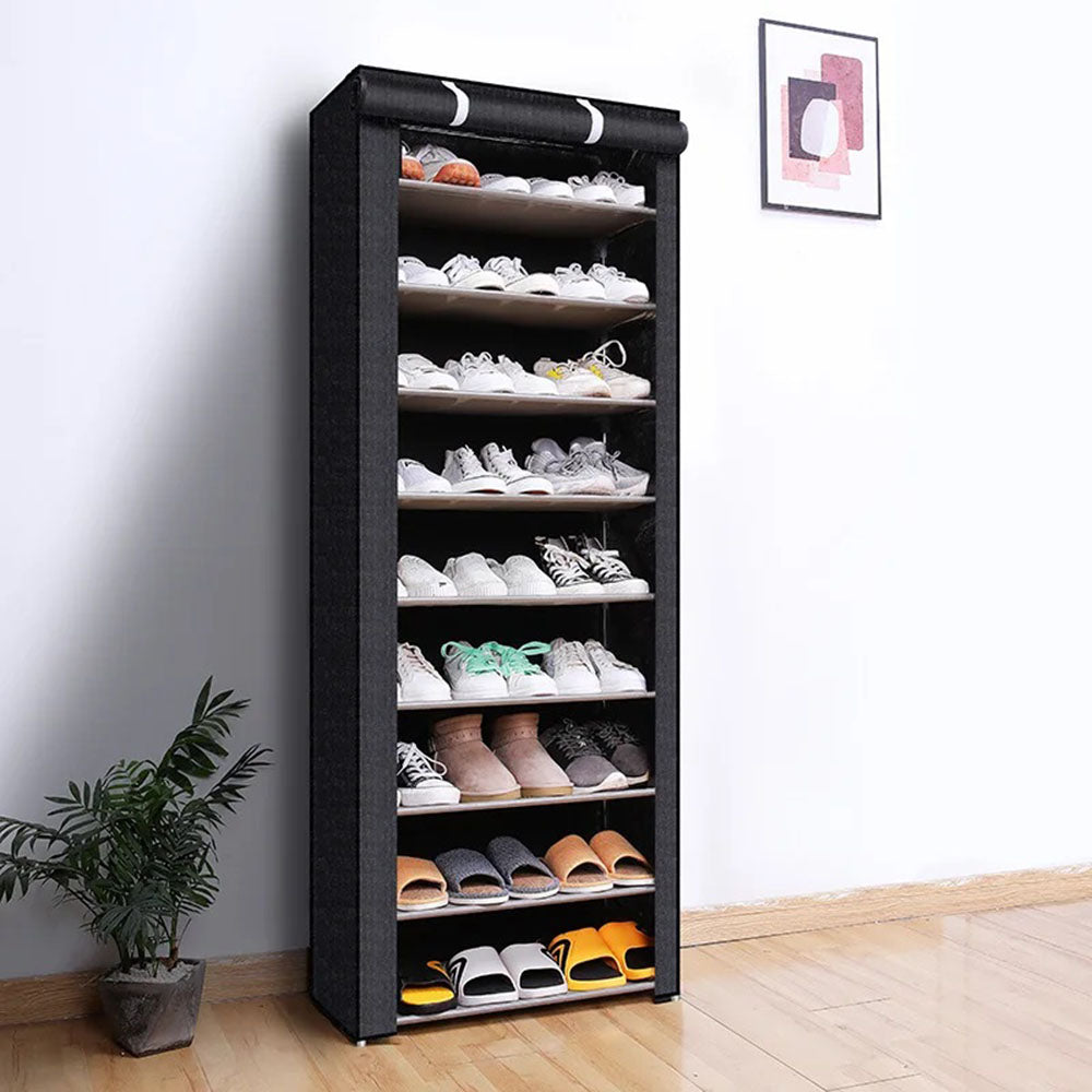 Nonwovens Fabric Dustproof Multilayer Shoes Cabinet Organizer in Black and Grey - The Grand Bazaar of Australia
