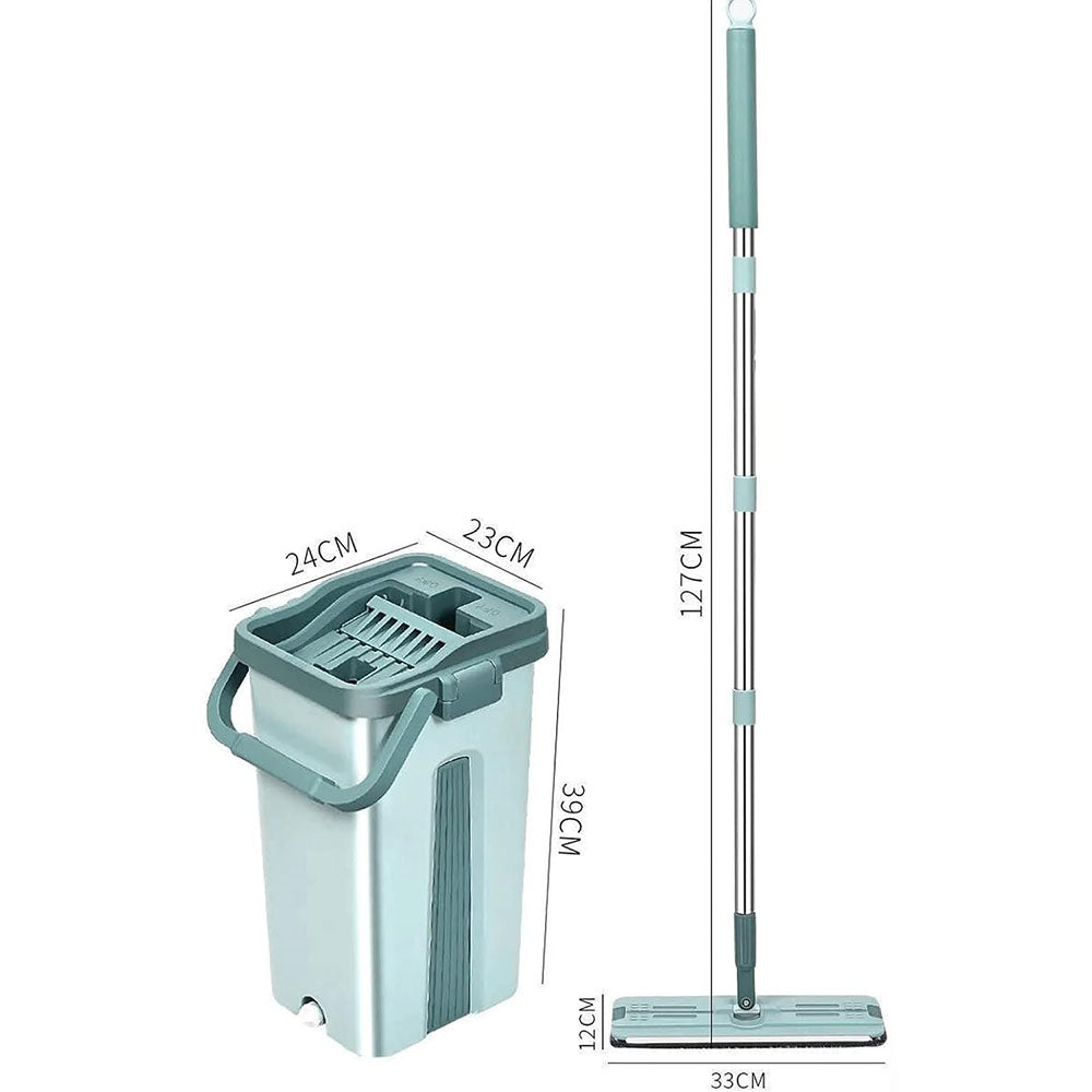 Wet or Dry Usage Hands-Free Mopping System with Bucket and Microfiber Pads - The Grand Bazaar of Australia