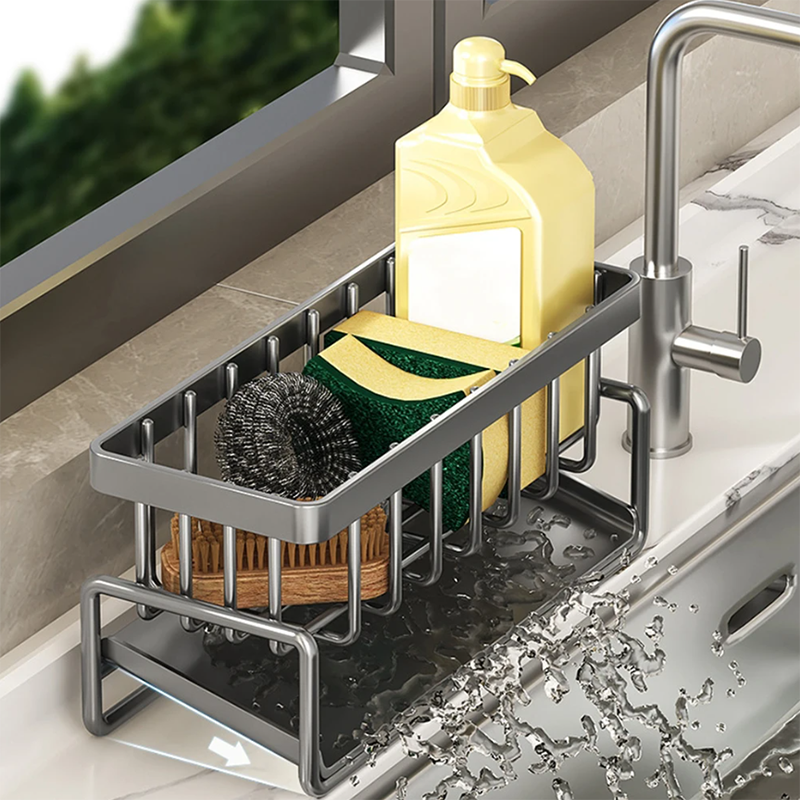 Multi-Functional Stainless Steel Sink Organizer with Drain Rack - The Grand Bazaar of Australia