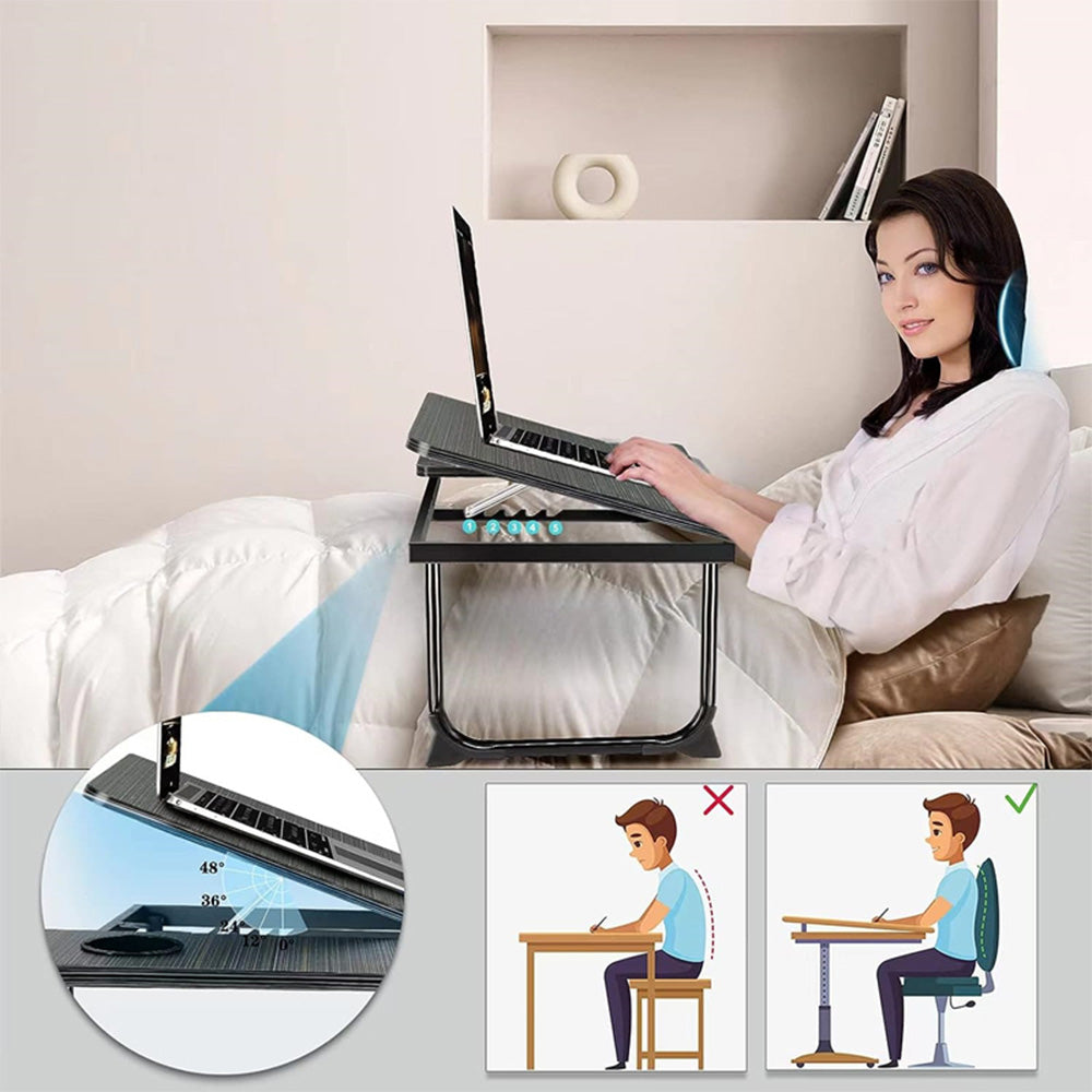 COMFEYA Adjustable Laptop Desk for Bed or Couch - Ergonomic Lap Desk with Cup Holder - The Grand Bazaar of Australia
