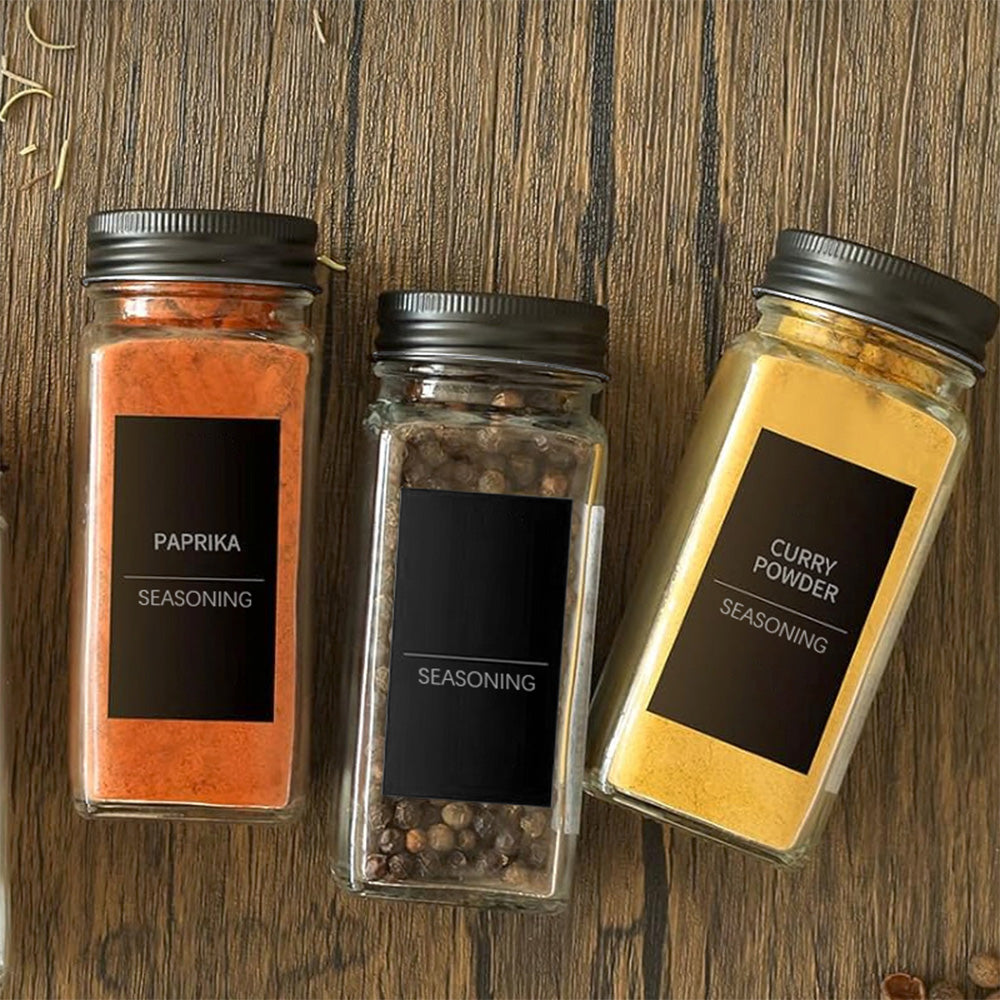 STORFEX 12-Pack 120ml Glass Spice Jars with Labels - The Grand Bazaar of Australia