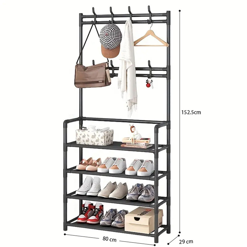 STORFEX 4-Tier 3-in-1 Coat Hanger and Shoe Rack - Organize Your Entryway with Style - The Grand Bazaar of Australia