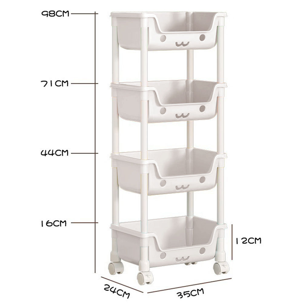 Storage Trolley Toy Rack Bookshelf Organizer Closet Snack - The Grand Bazaar of Australia