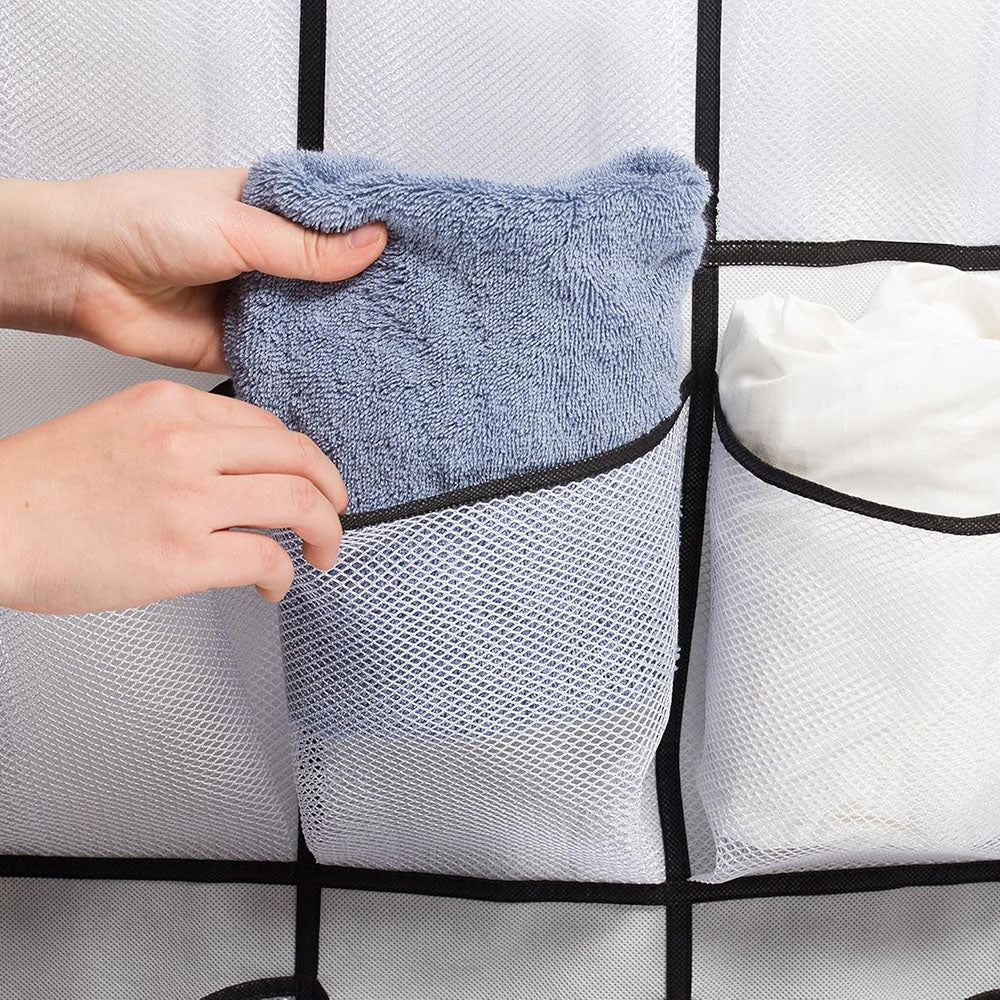 24 Grid Wall-Mounted Sundries Organizer with Mesh Pocket - The Grand Bazaar of Australia
