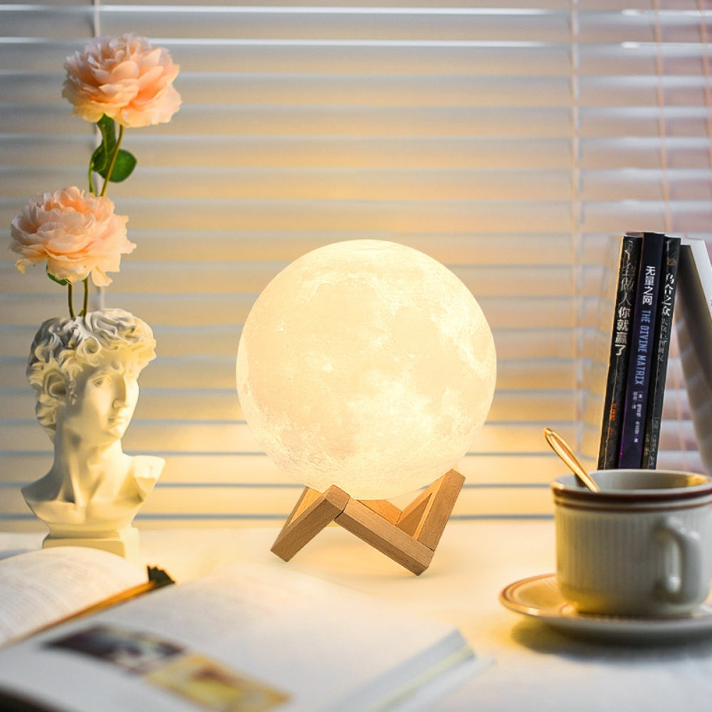 Moon Lamp LED Night Light Battery Powered With Plastic Stand - The Grand Bazaar of Australia