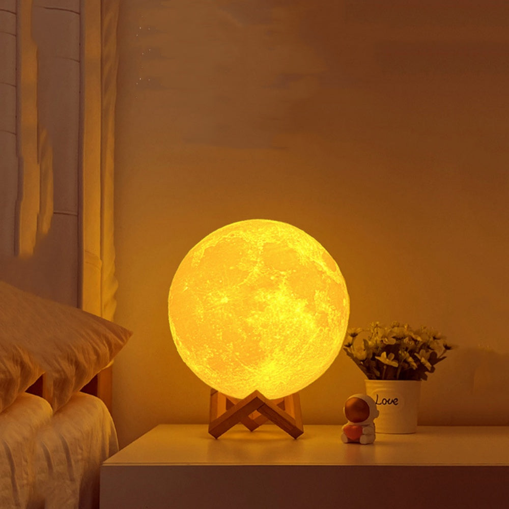 Moon Lamp LED Night Light Battery Powered With Plastic Stand - The Grand Bazaar of Australia