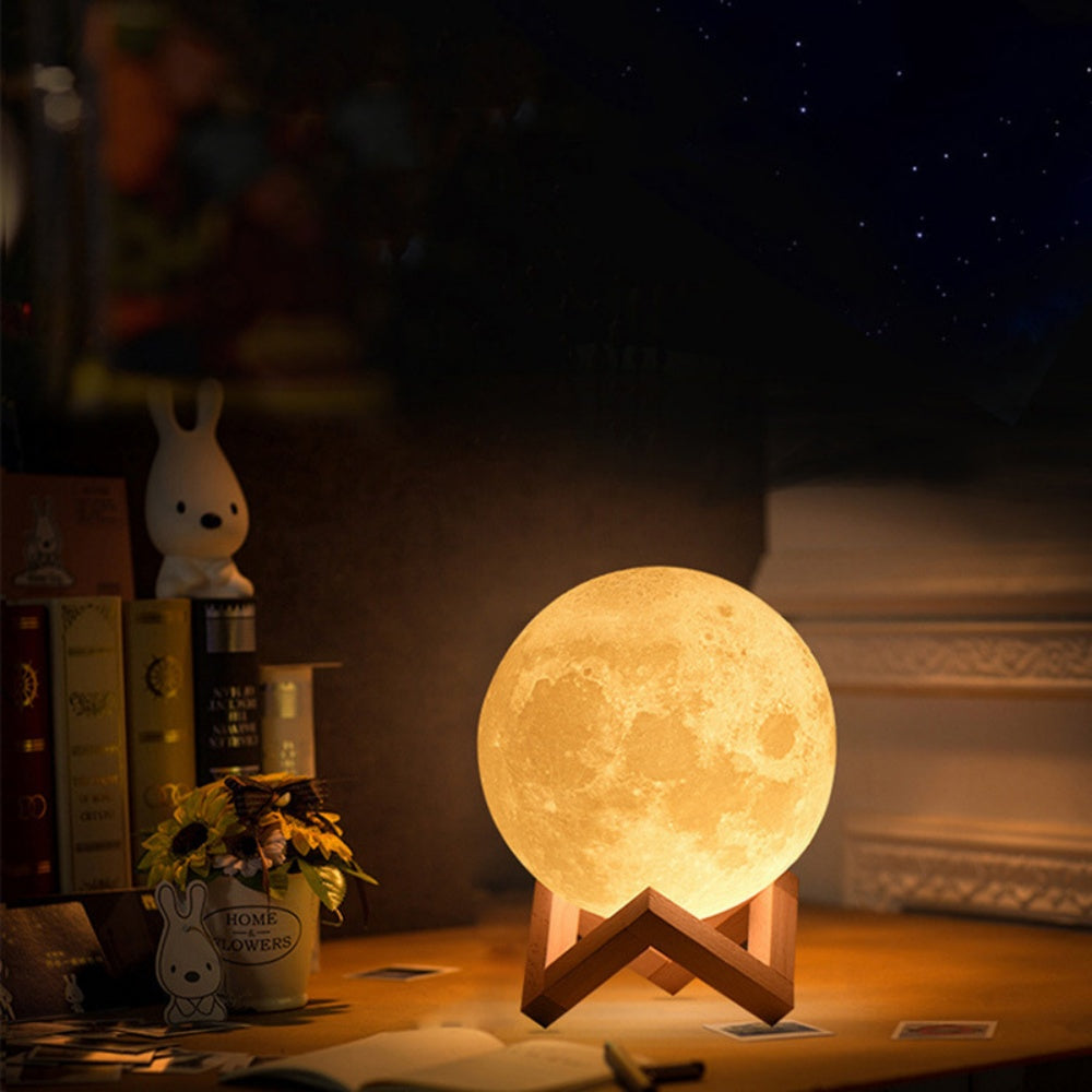 Moon Lamp LED Night Light Battery Powered With Plastic Stand - The Grand Bazaar of Australia