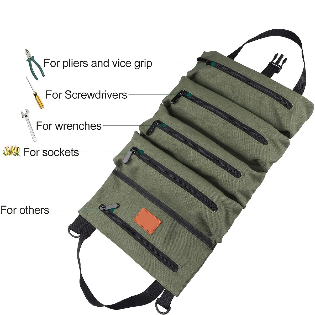 Multi-Purpose Canvas Roll Up Tool Bag - The Grand Bazaar of Australia