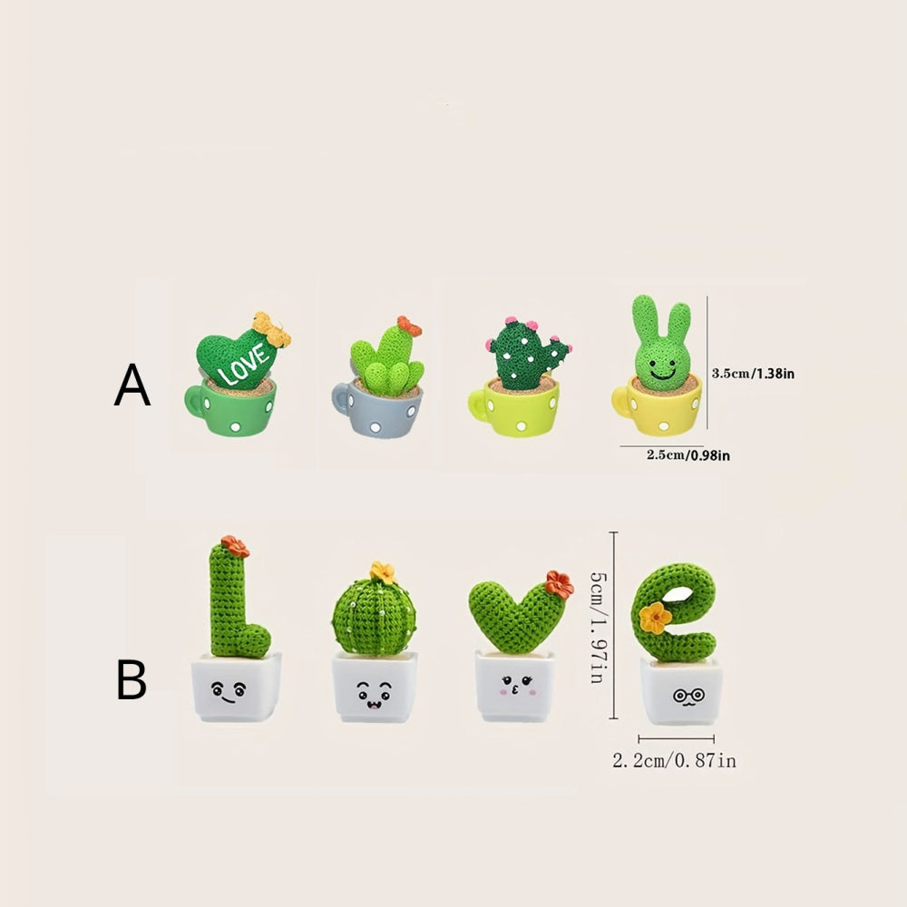 4pcs Resin Succulent Cactus Mini Green Plant Car Crafts - The Grand Bazaar of Australia