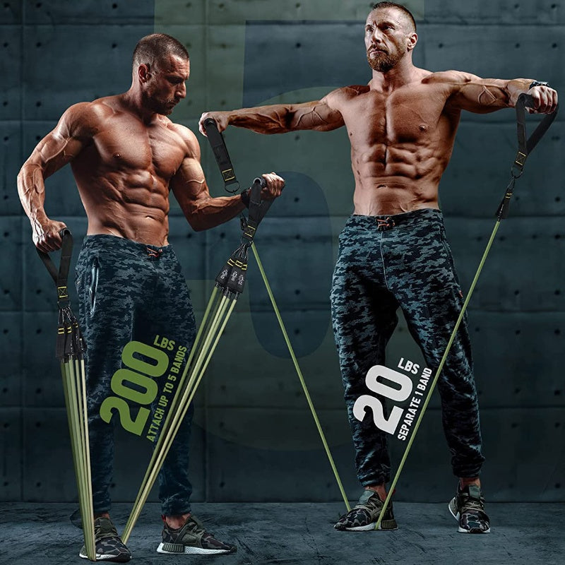 5-Piece Fitness Resistance Band Set - The Grand Bazaar of Australia