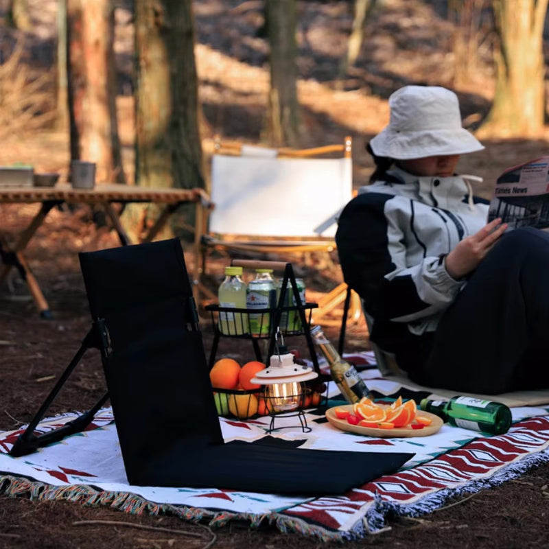 Foldable Camping Chair with Backrest Cushion - The Grand Bazaar of Australia