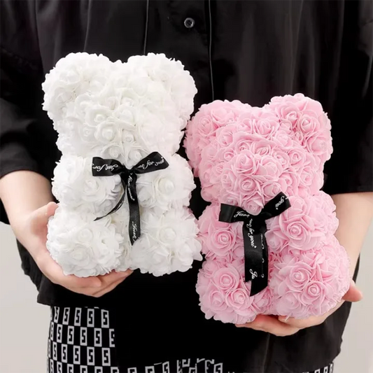 25cm Artificial Flowers Rose Bear Girlfriend Anniversary Gift - The Grand Bazaar of Australia
